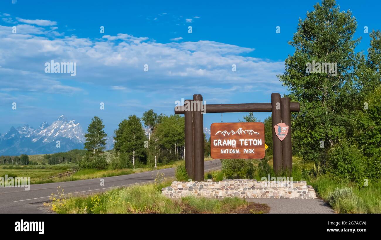 Il Parco Nazionale del Grand Teton, Wyoming USA Foto Stock