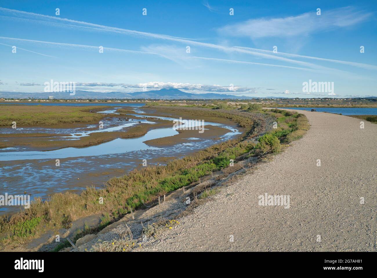 Panoramica Bolsa Chica Riserva ecologica paesaggio in Huntington Beach California Foto Stock