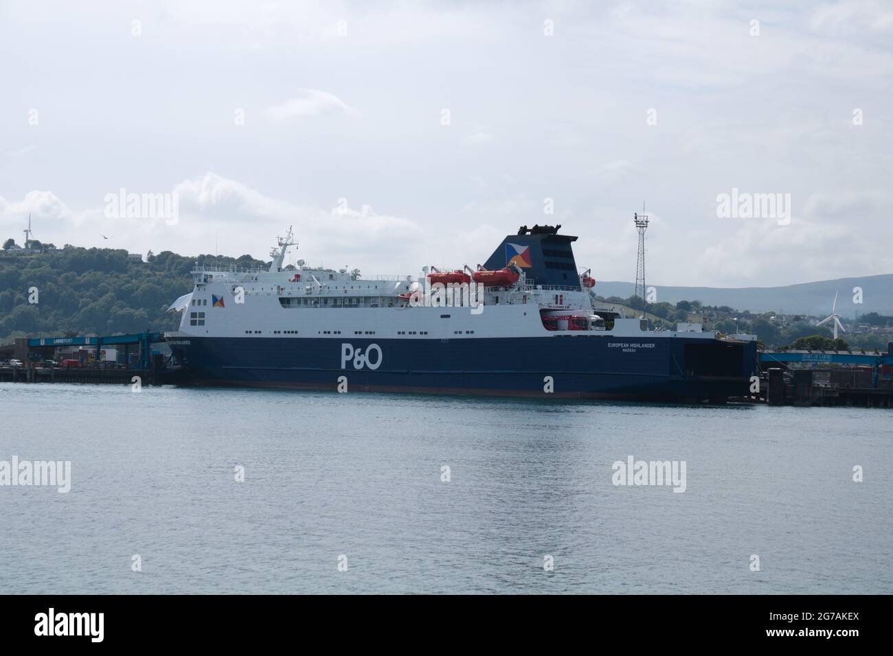 Port, Larne, Irlanda del Nord, Regno Unito. Data immagine: 01 luglio 2021 Foto Stock