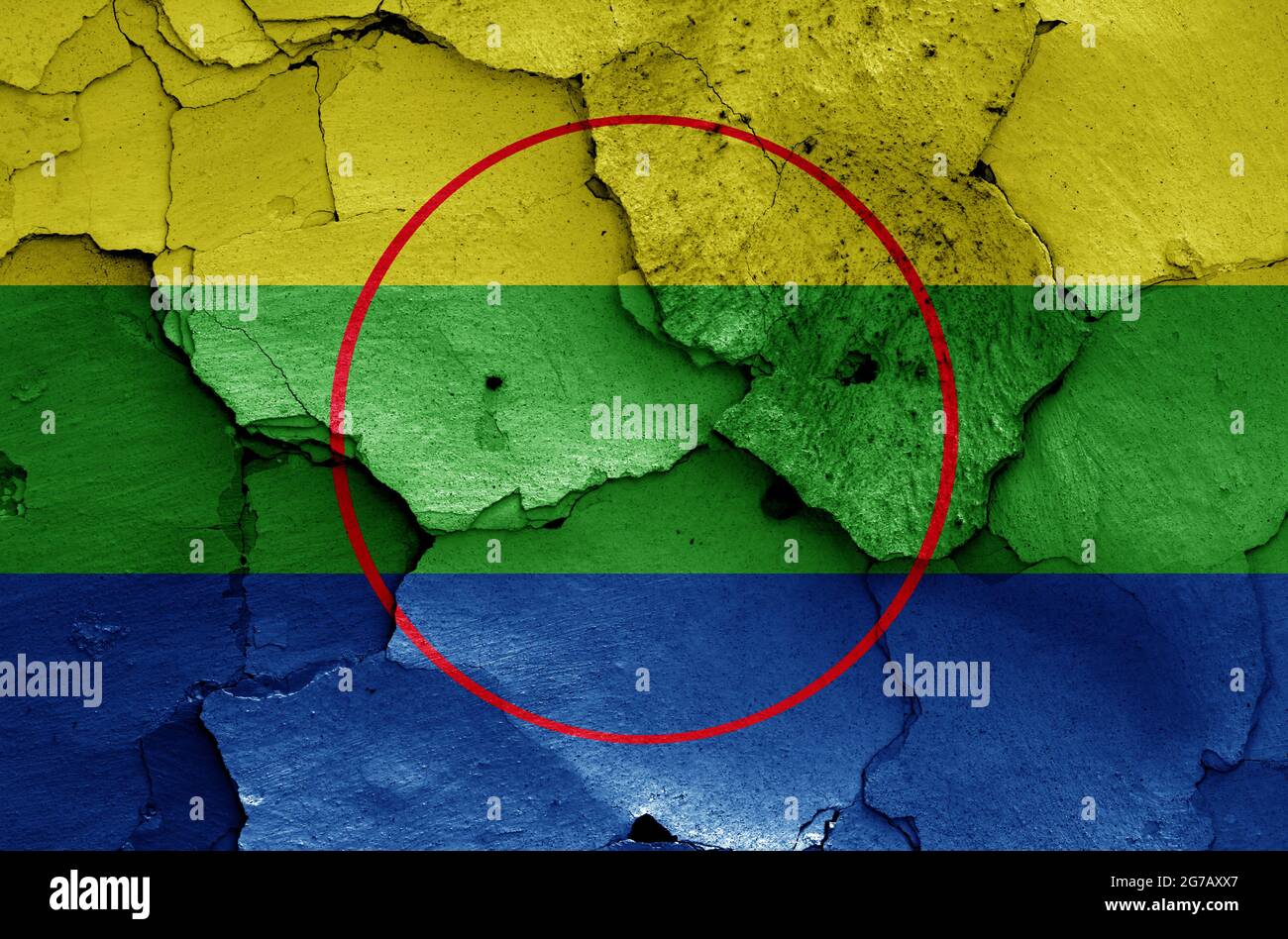 Bandiera della prima nazione Peguis dipinta su parete fessurata Foto Stock