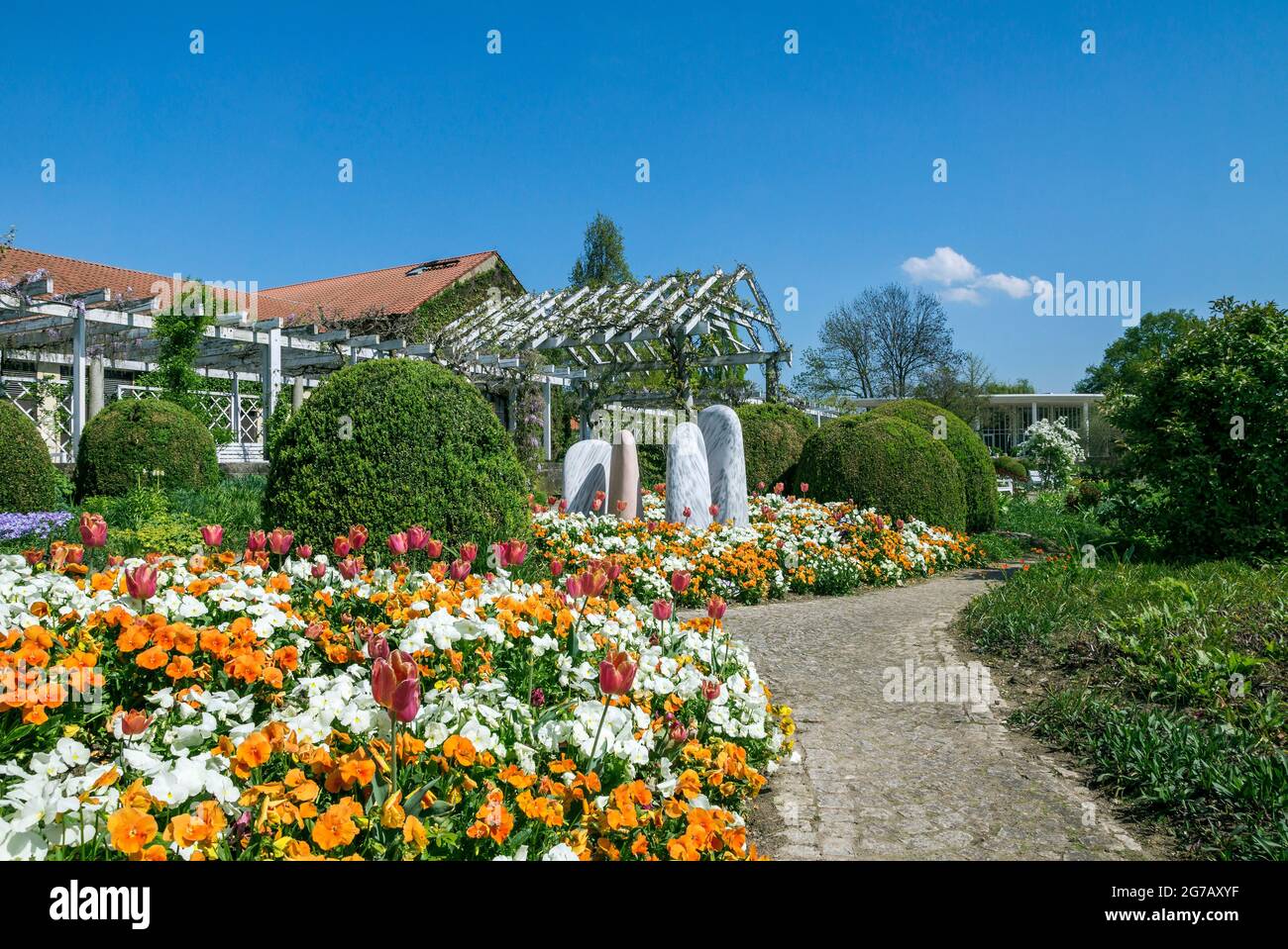 Germania, Baden-Wuerttemberg, Bieigheim, Bürgergarten, ex parco statale delle fiere orticole. Foto Stock
