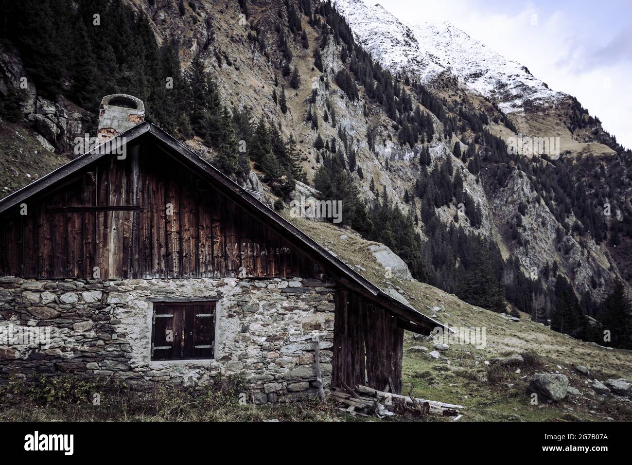 Rifugio di caccia vicino Tirolo, Alto Adige, Italia Foto Stock