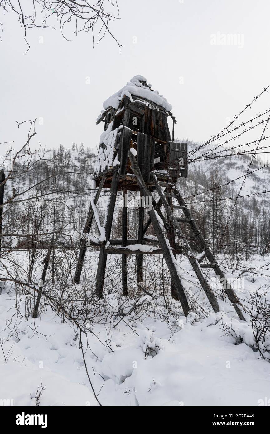 Ex Gulag lungo la strada delle ossa, Sakha Repubblica, Yakutia, Russia Foto Stock