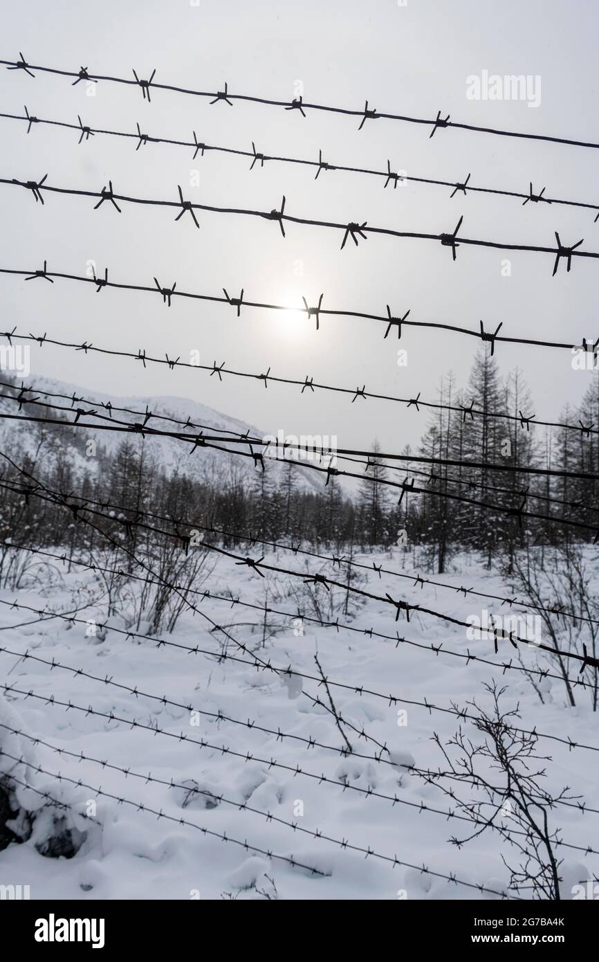 Ex Gulag lungo la strada delle ossa, Sakha Repubblica, Yakutia, Russia Foto Stock