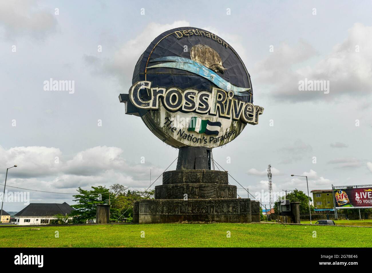 Attraversa il fiume stato monumento, Calabar, delta del Niger, Nigeria Foto Stock