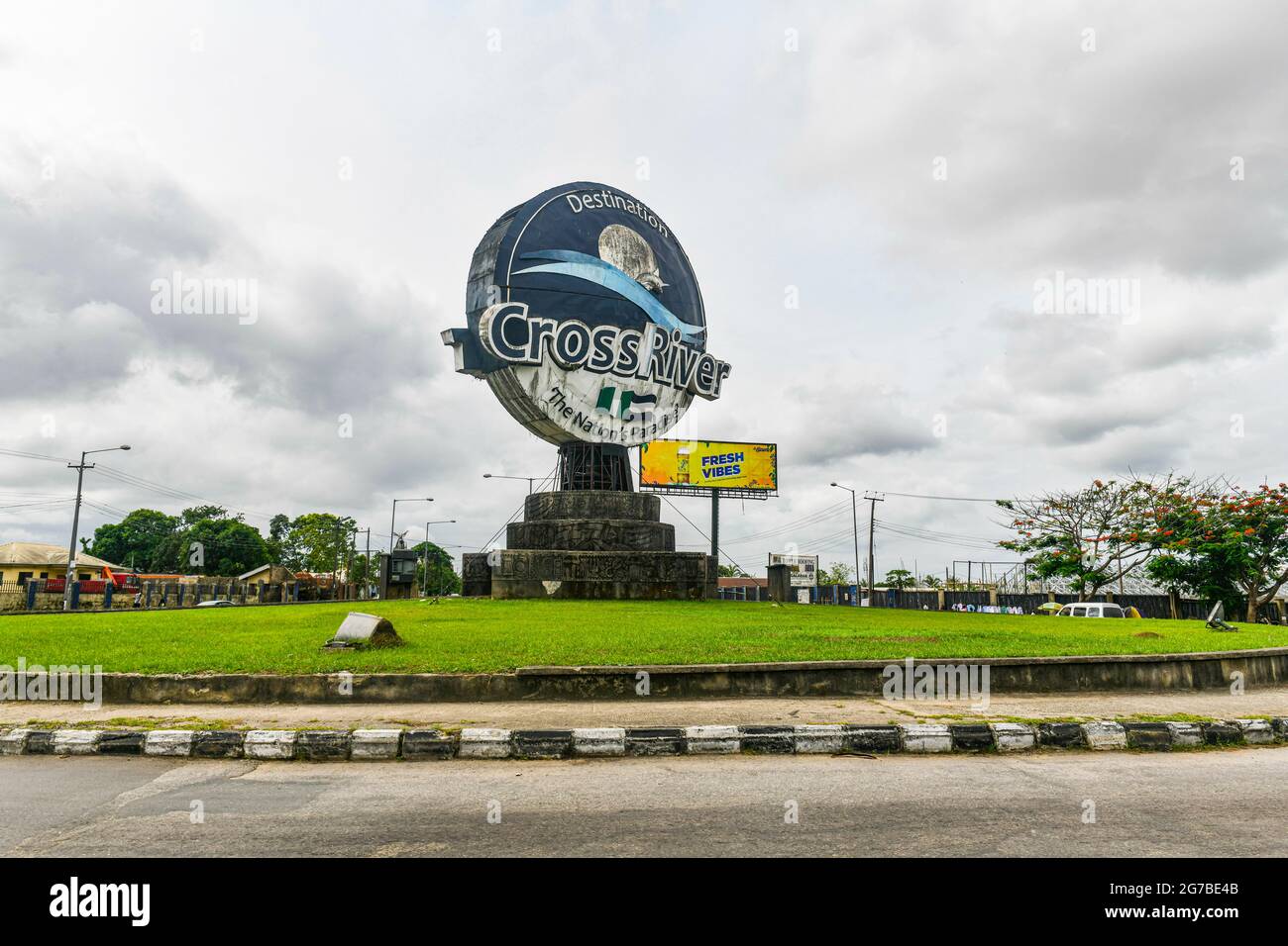 Attraversa il fiume stato monumento, Calabar, delta del Niger, Nigeria Foto Stock