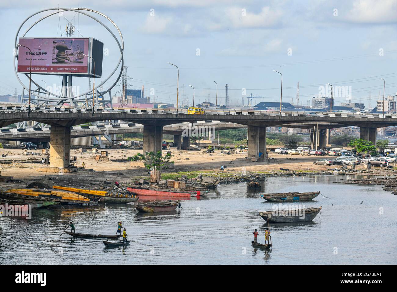 Maokokoko mercato galleggiante Lagos, Nigeria Foto Stock
