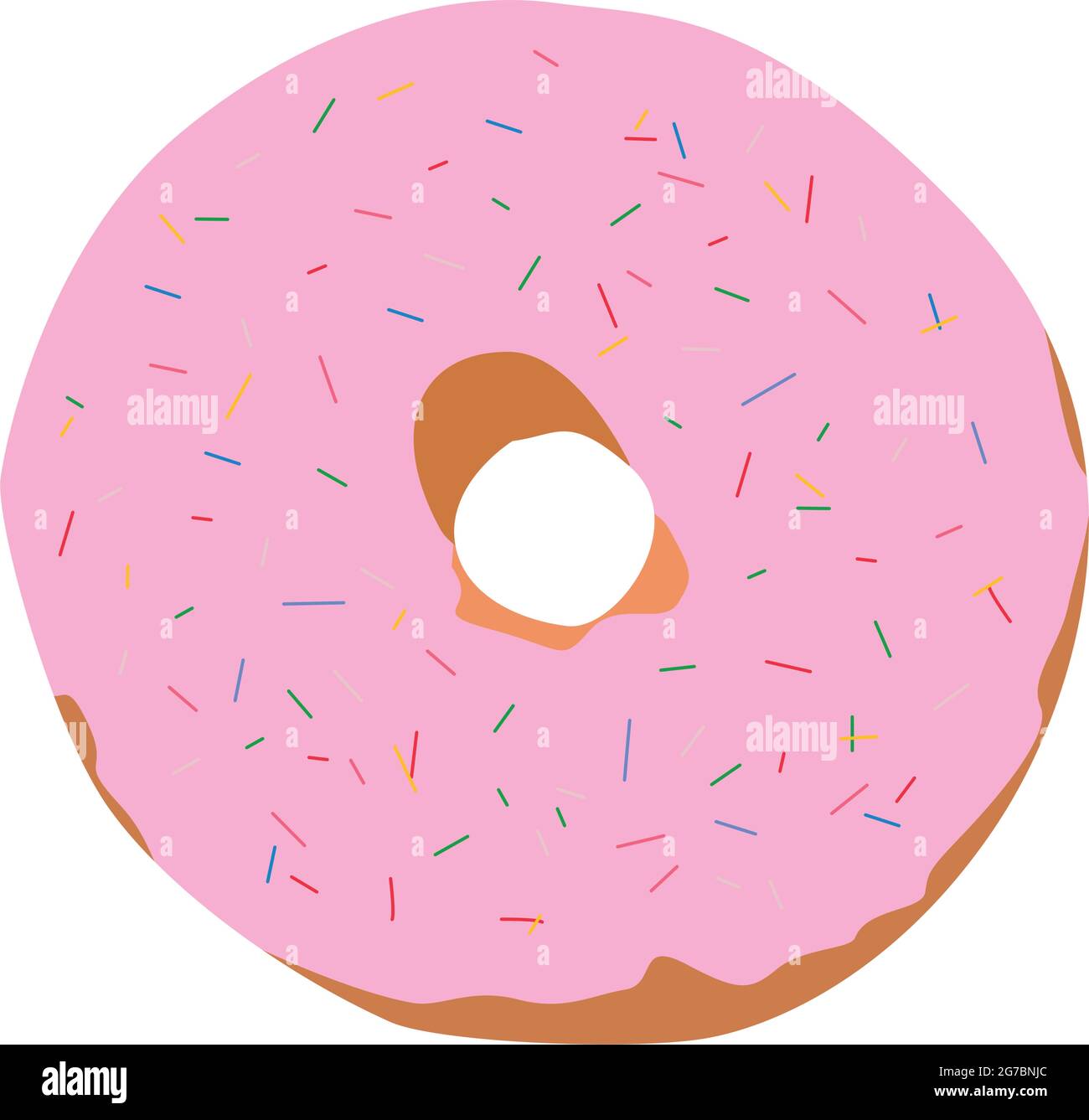 Ciambella rotonda realistica su sfondo bianco - illustrazione vettoriale Illustrazione Vettoriale