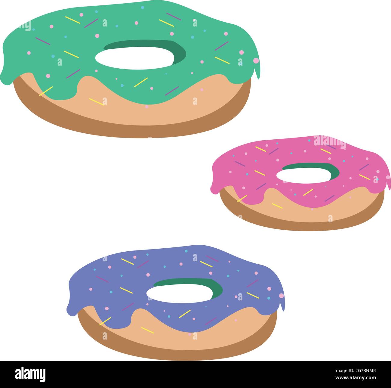 Ciambella rotonda realistica su sfondo bianco - illustrazione vettoriale Illustrazione Vettoriale