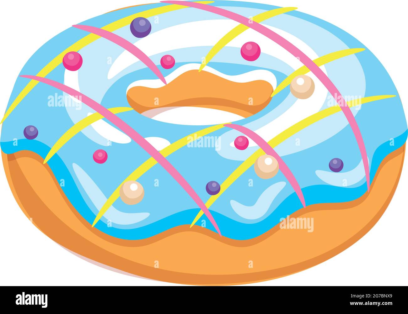 Ciambella rotonda realistica su sfondo bianco - illustrazione vettoriale Illustrazione Vettoriale