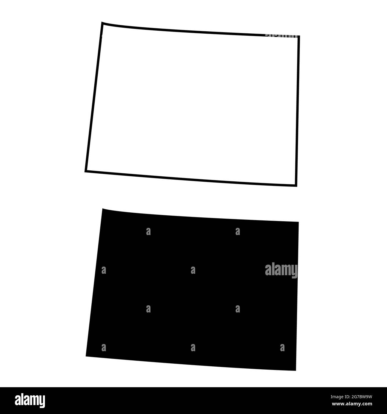 Stati Uniti del Colorado sulla mappa. Cartello della mappa del Colorado. Colorado state. stile piatto. Foto Stock