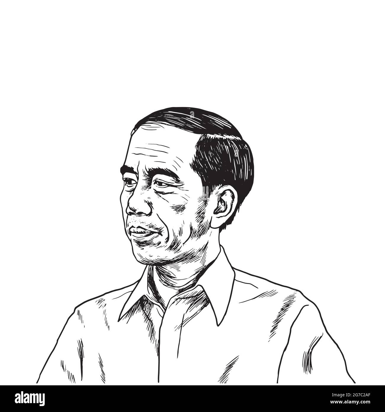 Jokowi Joko Widodo Cartoon Caricature Ritratto disegno Illustrazione Vettoriale
