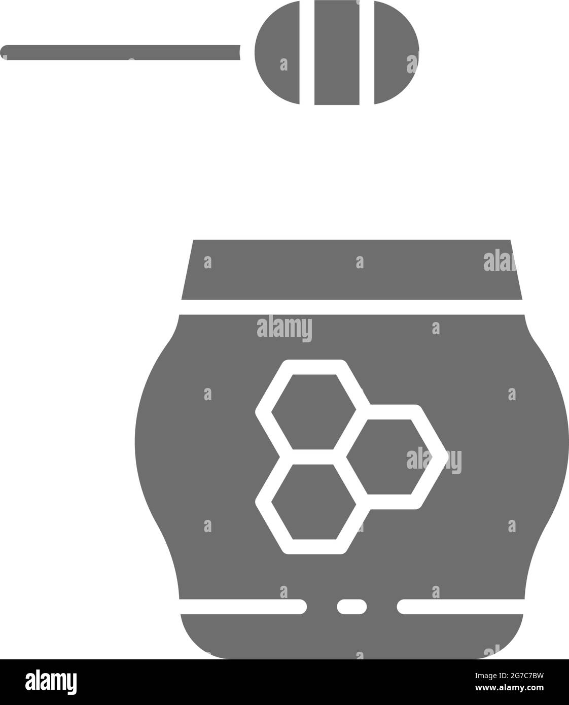 Icona grigia trattamento miele. Isolato su sfondo bianco Illustrazione Vettoriale