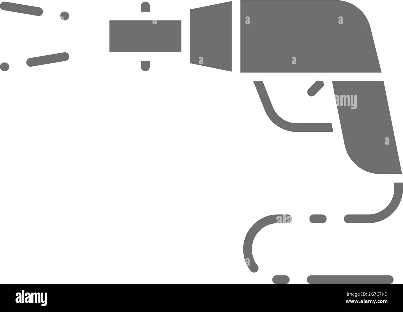 Icona grigia della pistola per lavaggio auto ad alta pressione. Illustrazione Vettoriale