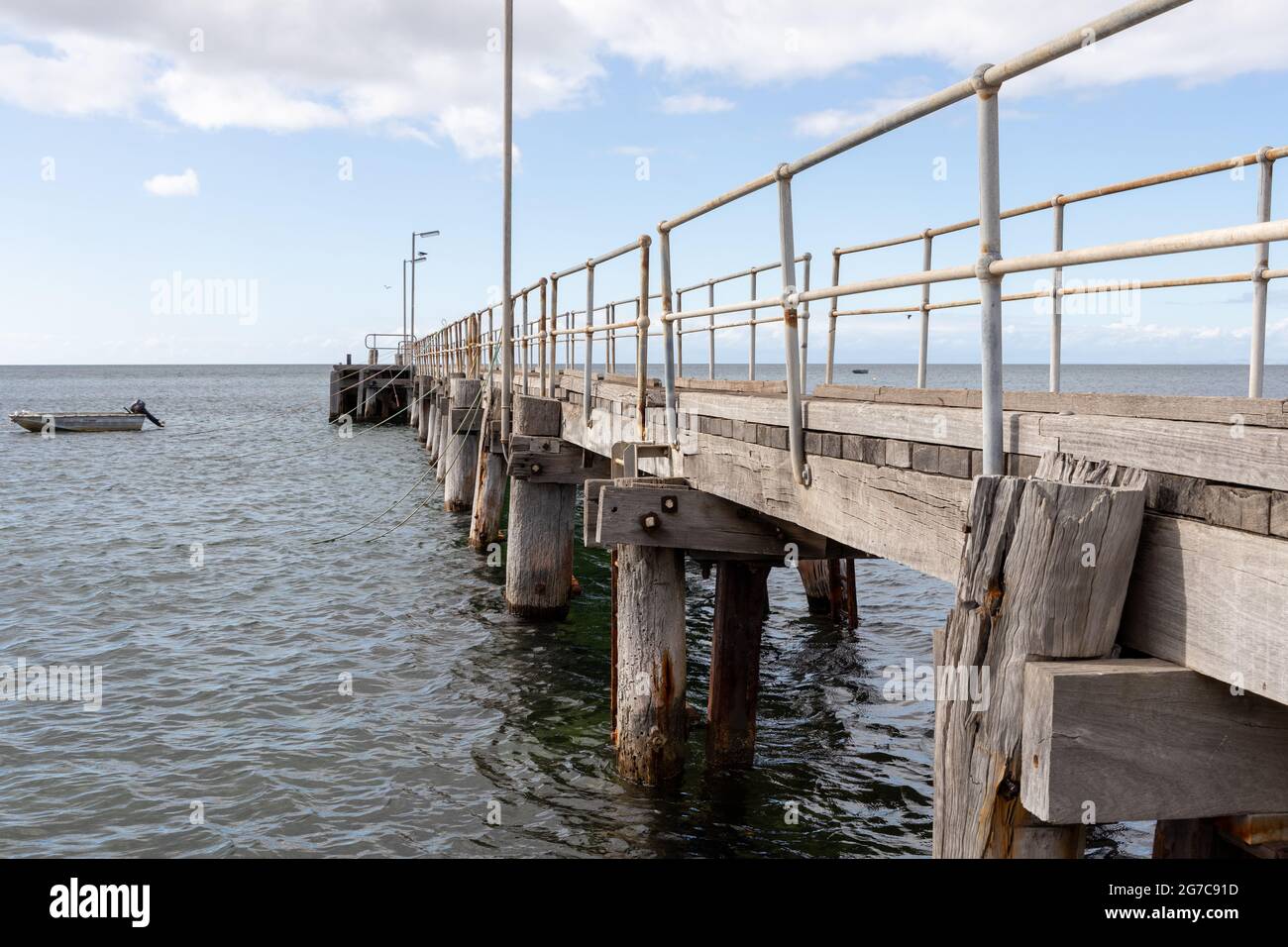 Il molo Kingscote a Kangaroo Island South Australia il 9 maggio 2021 Foto Stock