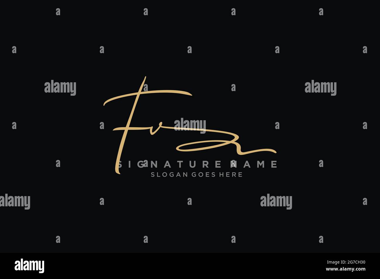 FV Letter Signature Logo Template elegante logo firmato simbolo modello icona vettoriale Illustrazione Vettoriale