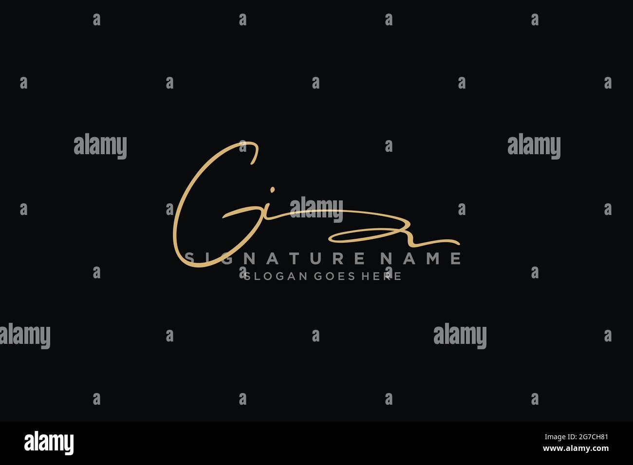 GI Letter Signature Logo Template elegante logo firmato modello simbolo icona vettoriale Illustrazione Vettoriale