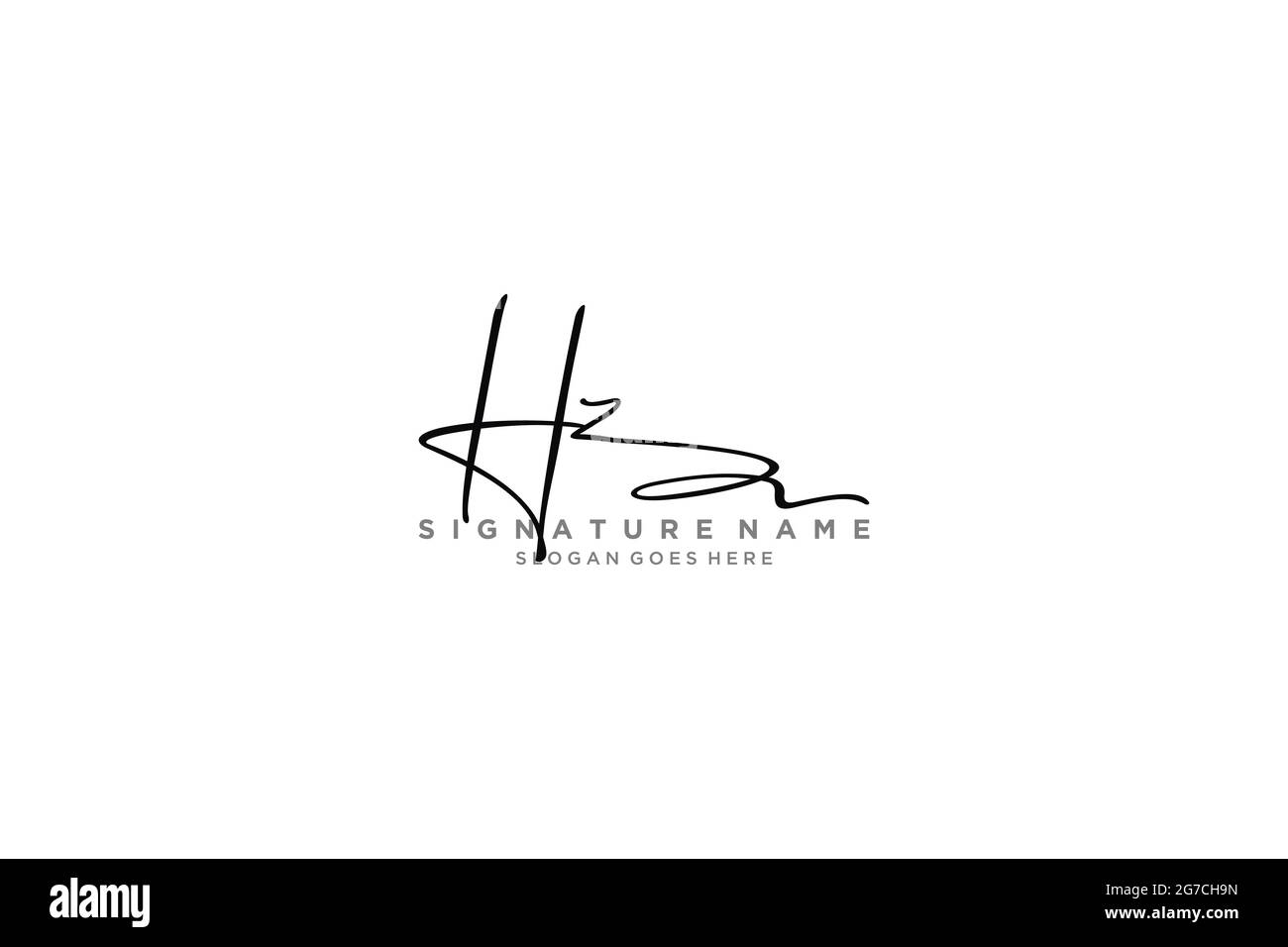 HZ Letter Signature Logo Template Logo elegante logo firmato modello simbolo icona vettoriale Illustrazione Vettoriale