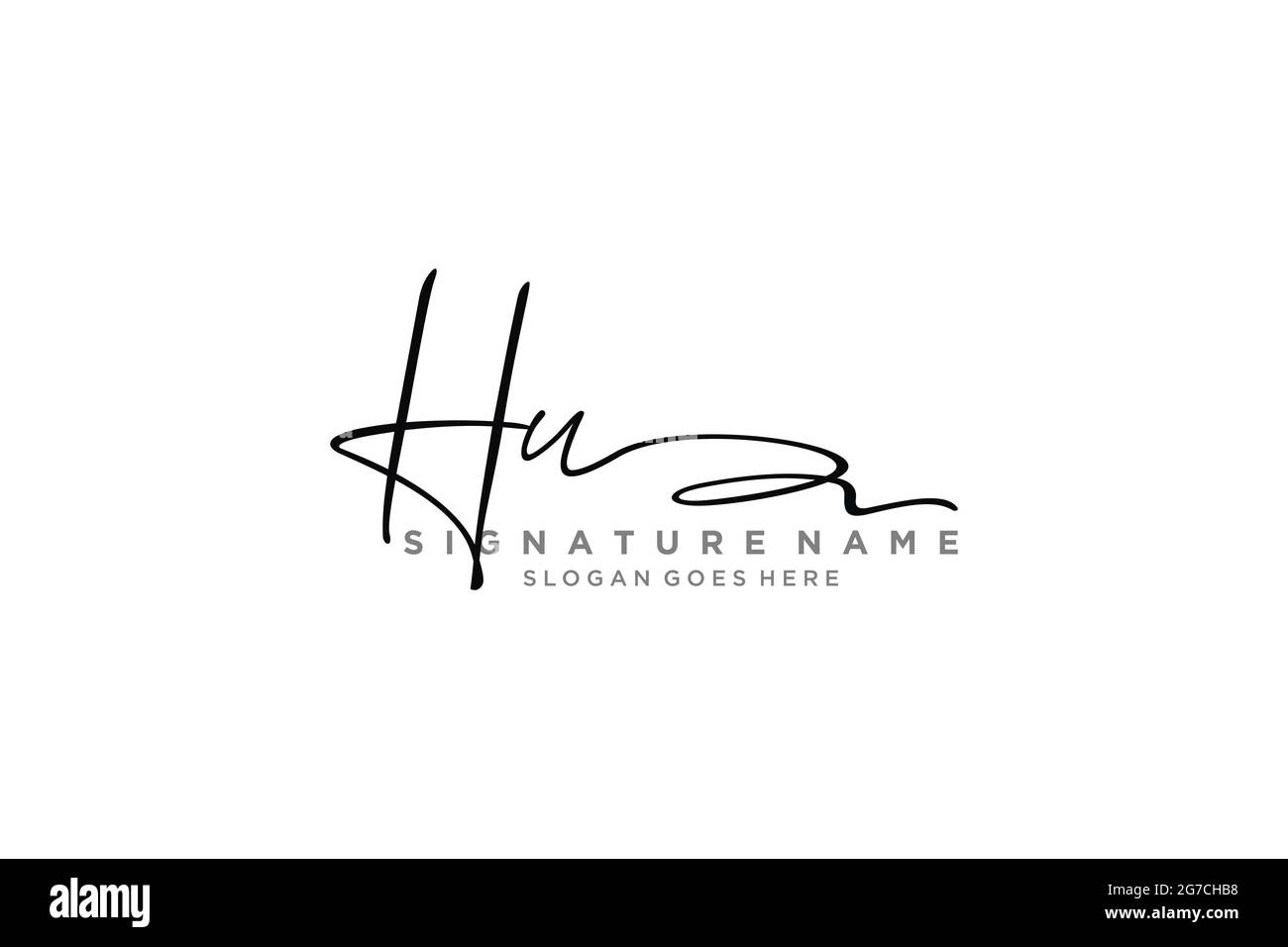 HU Letter Signature Logo Template elegante logo firmato modello simbolo icona vettoriale Illustrazione Vettoriale