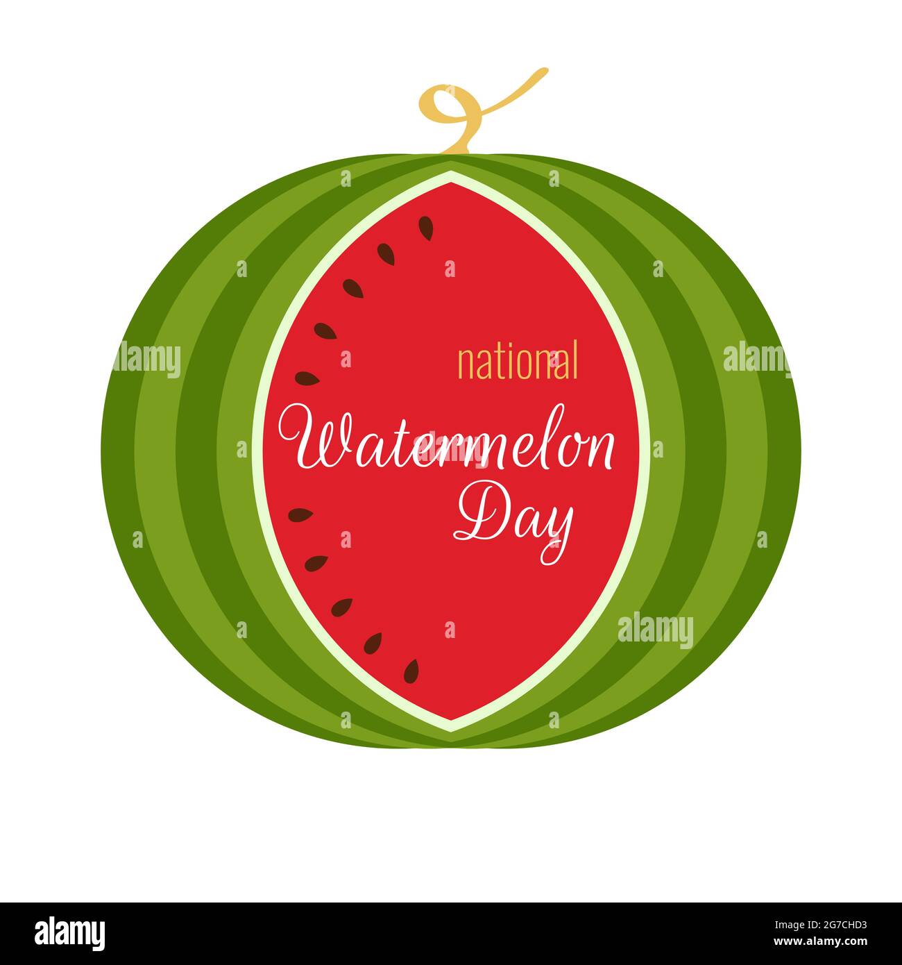 Giornata nazionale dell'anguria. Logo Vector Icon Sticker Design banner vettoriale Stampa. Illustrazione vettoriale Illustrazione Vettoriale