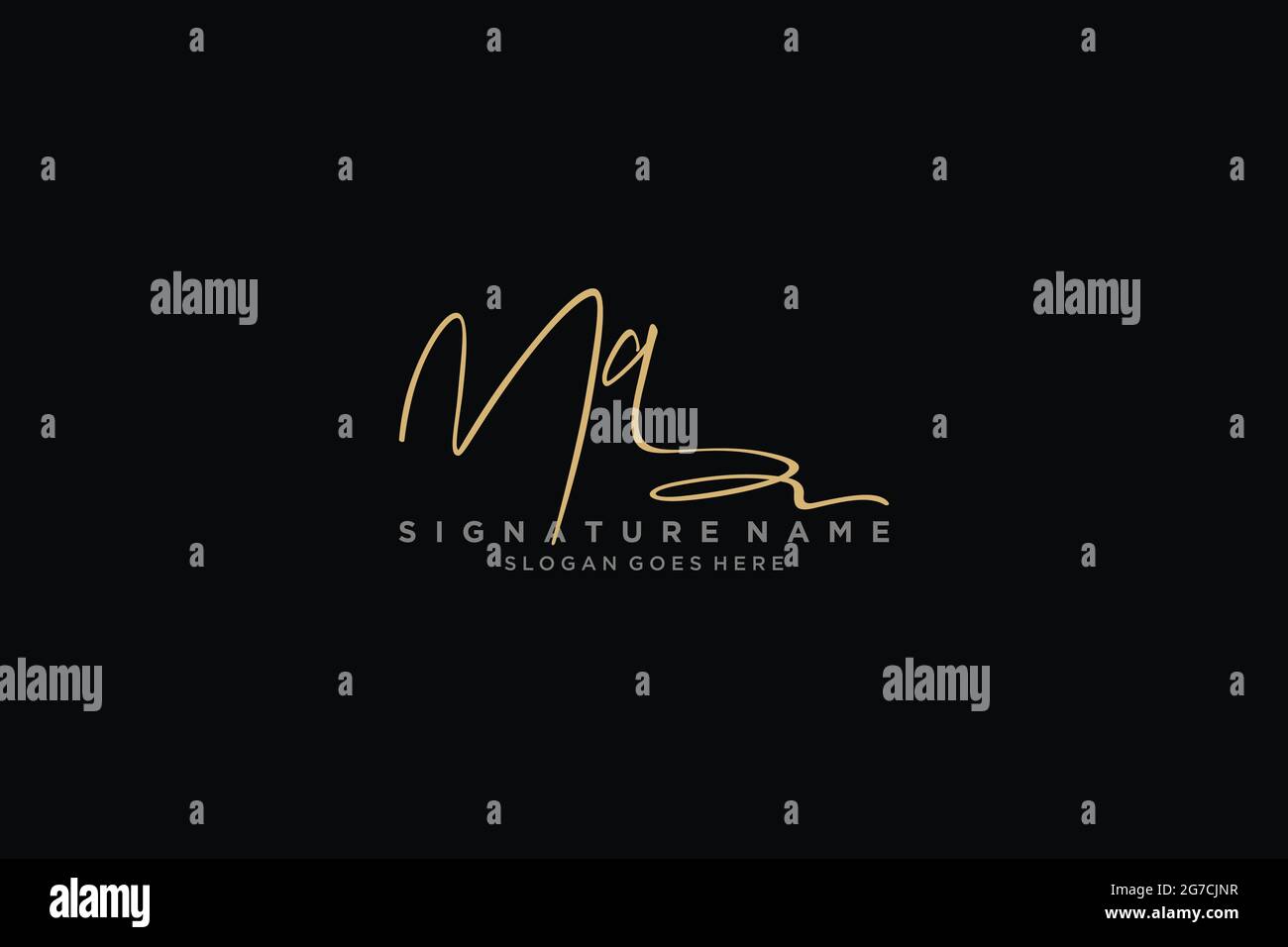 MQ Letter Signature Logo Template elegante logo firmato simbolo modello icona vettoriale Illustrazione Vettoriale