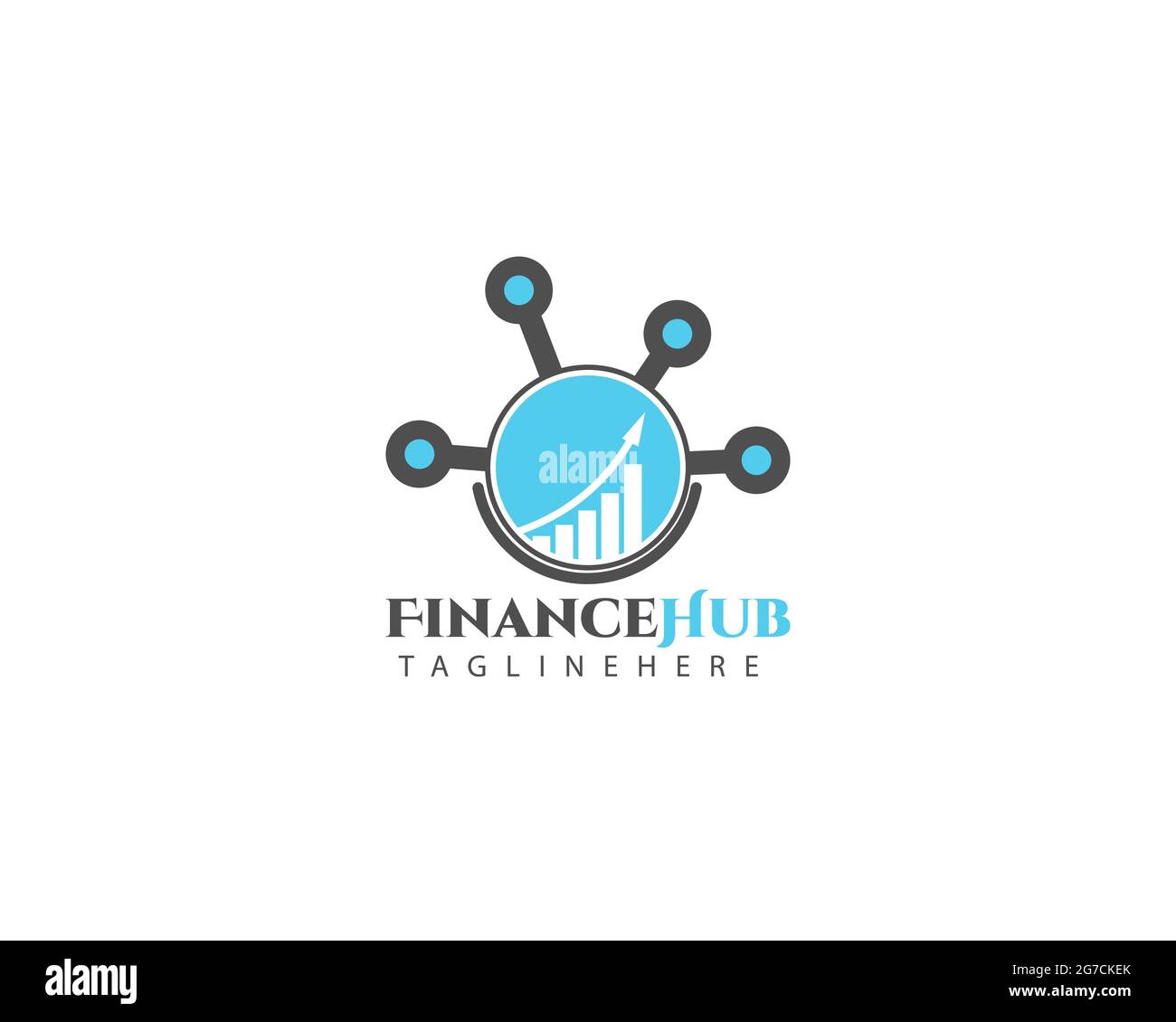 Il logo Hub Finance può essere utilizzato come segno, icona o simbolo, vettore a livelli completi e facile da modificare e personalizzare dimensioni e colori, compatibile con quasi Illustrazione Vettoriale