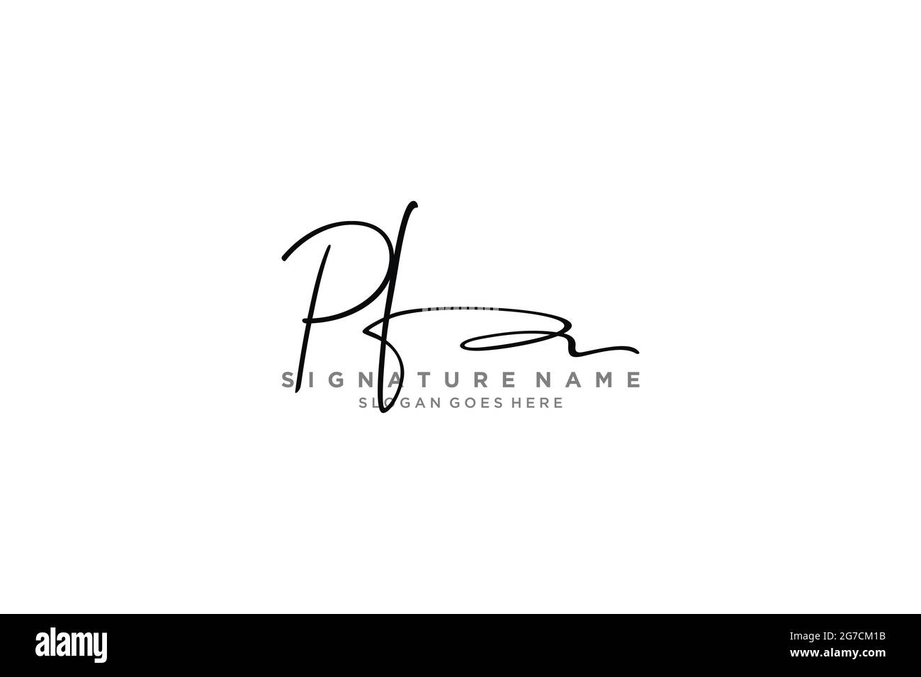 PF Letter Signature Logo Template elegante logo firmato modello simbolo icona vettoriale Illustrazione Vettoriale