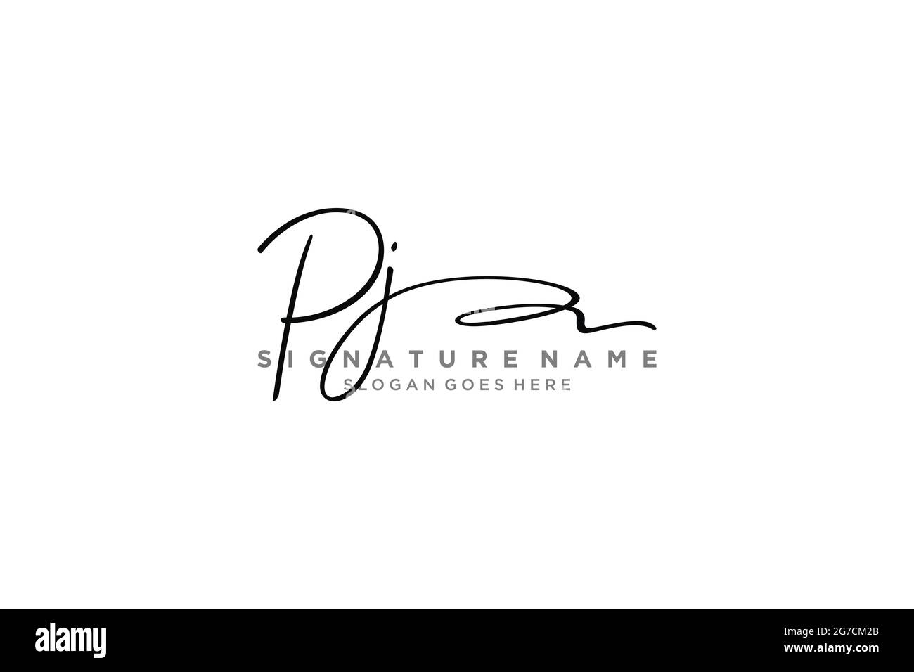 PJ Letter Signature Logo Template elegante logo firmato simbolo modello icona vettoriale Illustrazione Vettoriale