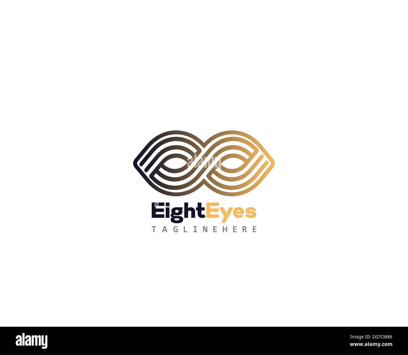 Il logo Infinity Eye può essere utilizzato come segno, icona o simbolo, vettore a strati completi e facile da modificare e personalizzare dimensioni e colori, compatibile con gli allmos Illustrazione Vettoriale