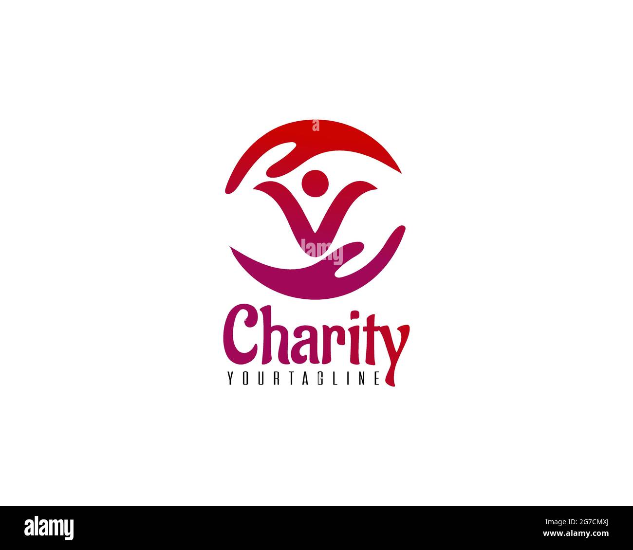 Il logo della Guida di Letter v Charity può essere utilizzato come segno, icona o simbolo, vettore a livelli completi e facile da modificare e personalizzare dimensioni e colori, compatibile con alm Illustrazione Vettoriale