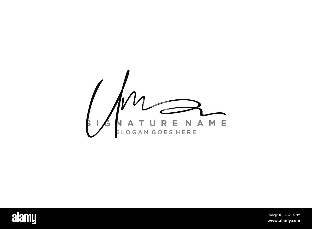 UM Letter Signature Logo Template elegante logo firmato modello simbolo icona vettoriale Illustrazione Vettoriale