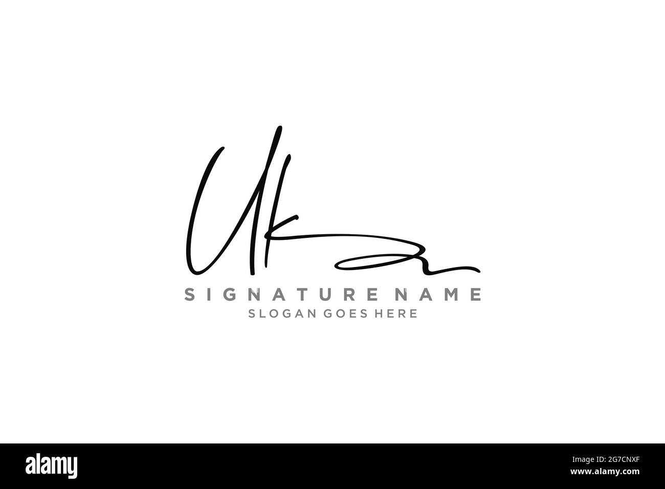 UK Letter Signature Logo Template elegante logo firmato modello simbolo icona vettoriale Illustrazione Vettoriale