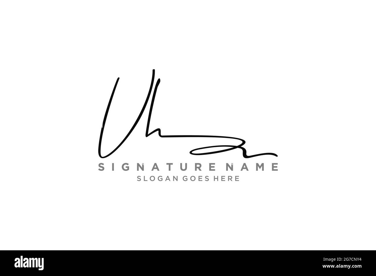 VH Letter Signature Logo Template elegante logo firmato simbolo modello icona vettoriale Illustrazione Vettoriale