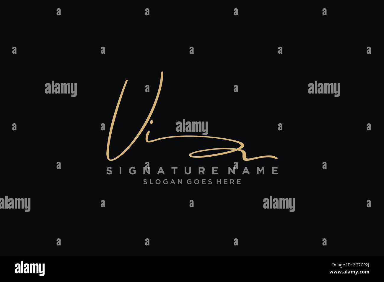 Vi Letter Signature Logo Template elegante logo firmato modello simbolo icona vettoriale Illustrazione Vettoriale