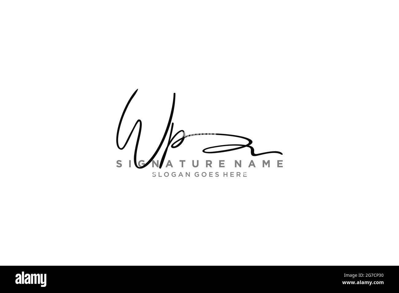 WP Letter Signature Logo Template elegante logo firmato simbolo modello icona vettore Illustrazione Vettoriale