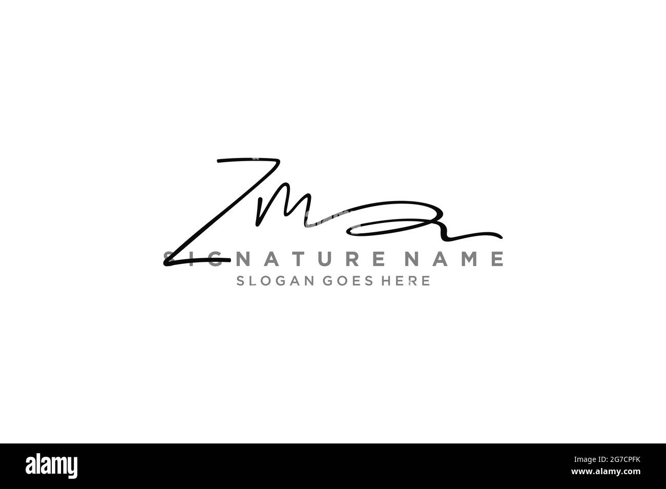 ZM Letter Signature Logo Template elegante logo firmato simbolo modello icona vettoriale Illustrazione Vettoriale