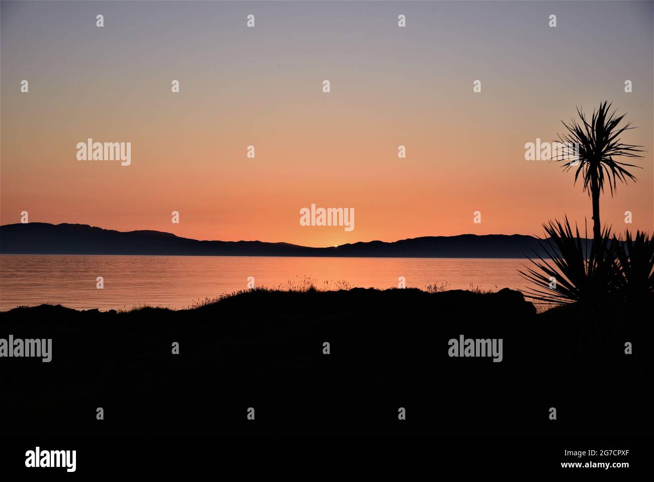 Isola del Giura, dal Mull di Kintyre, Scozia. Foto Stock