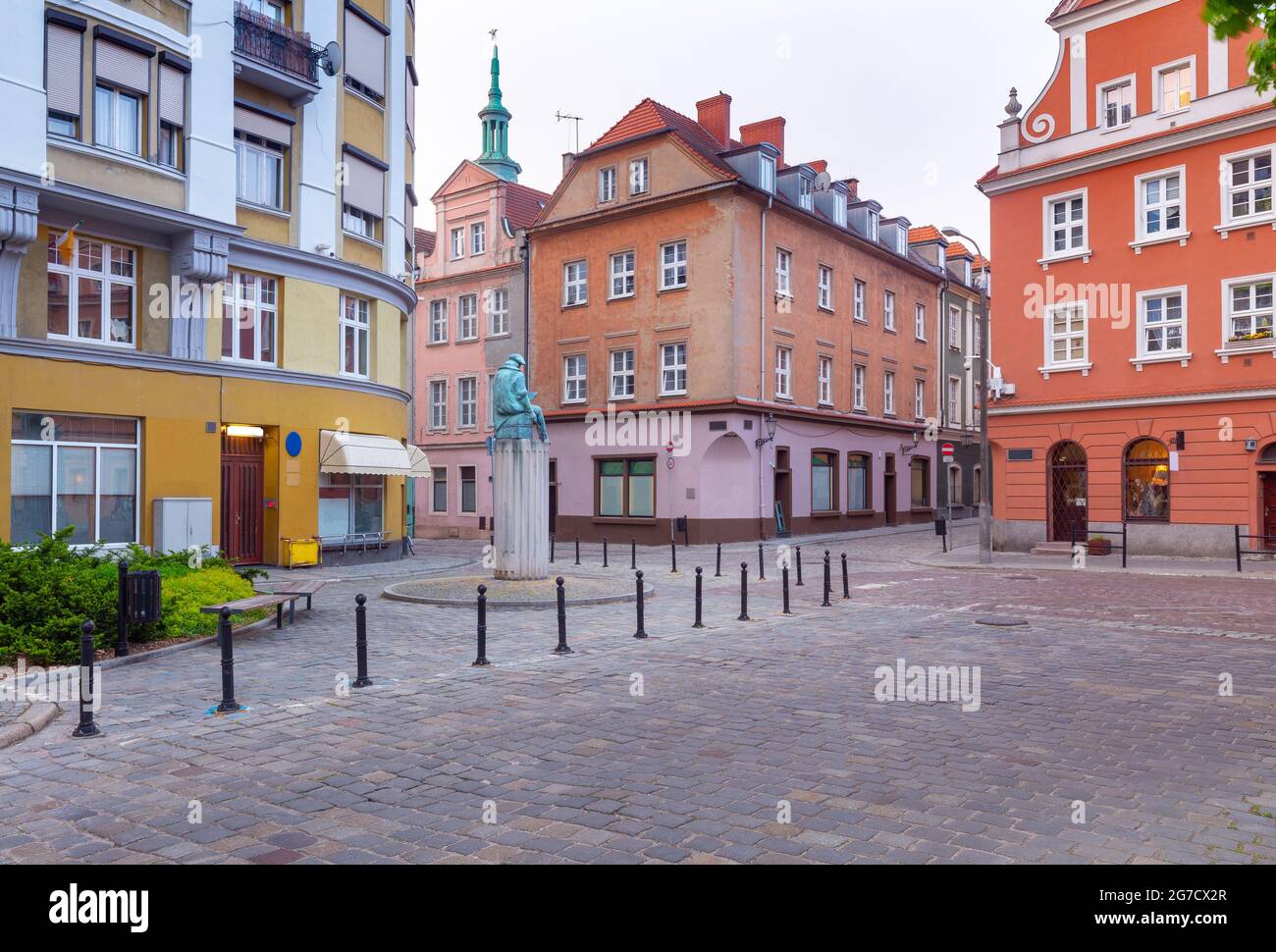 Facciate colorate di case medievali nella parte storica della città. Poznan Polonia. Foto Stock