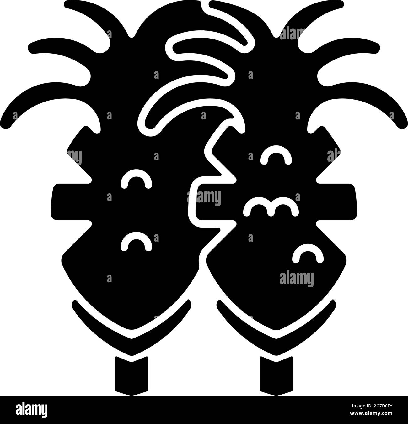 Icona glifo nero calamaro fritto. Illustrazione Vettoriale