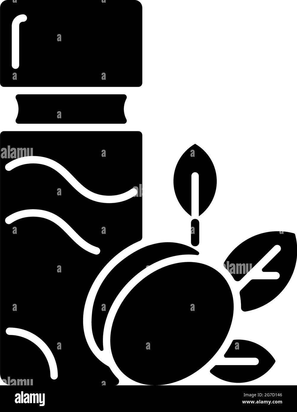 Icona glifo nero del vino di prugna. Illustrazione Vettoriale