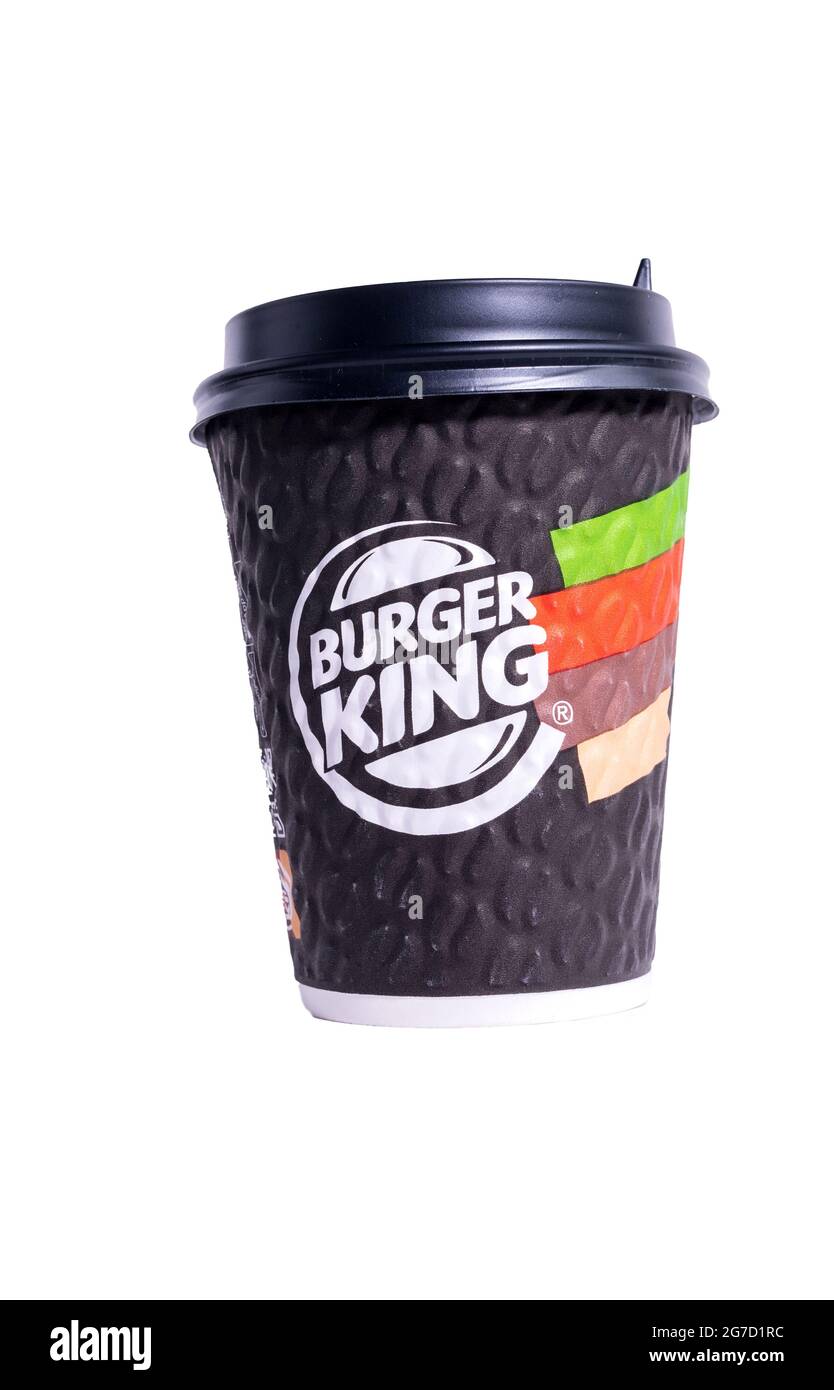 Tyumen, Russia-25 maggio 2021: Caffè da un ristorante fast food Burger King. Foto Stock