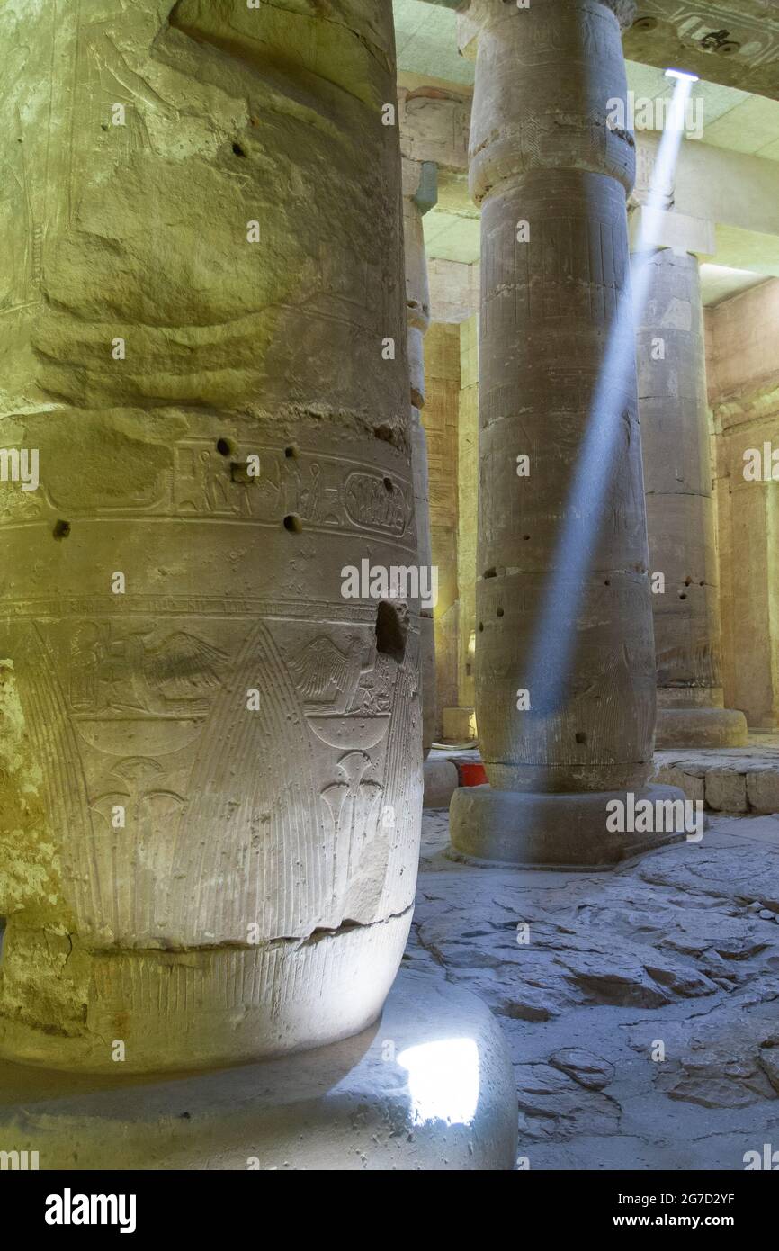 Il tempio mortuale di Seti in Abydos Egitto Foto Stock