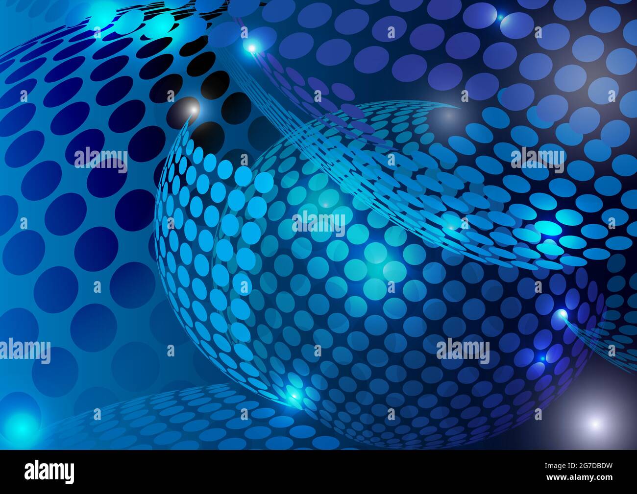 astratto sfondo blu di cerchi, palla stilizzata con vortici energici. Formato EPS10 Illustrazione Vettoriale