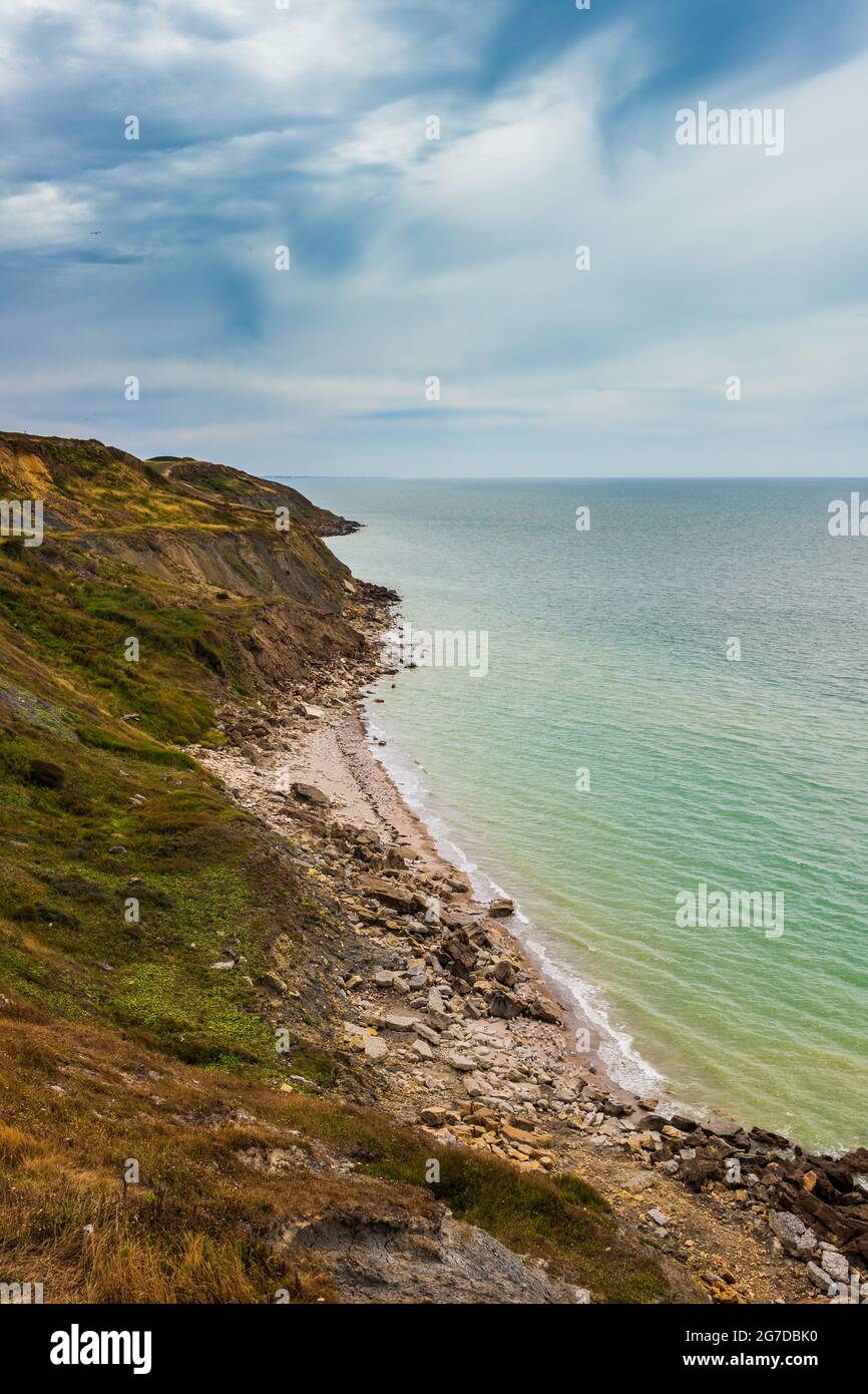 Linea costiera di le Portel, Pas de Calais Francia Foto Stock