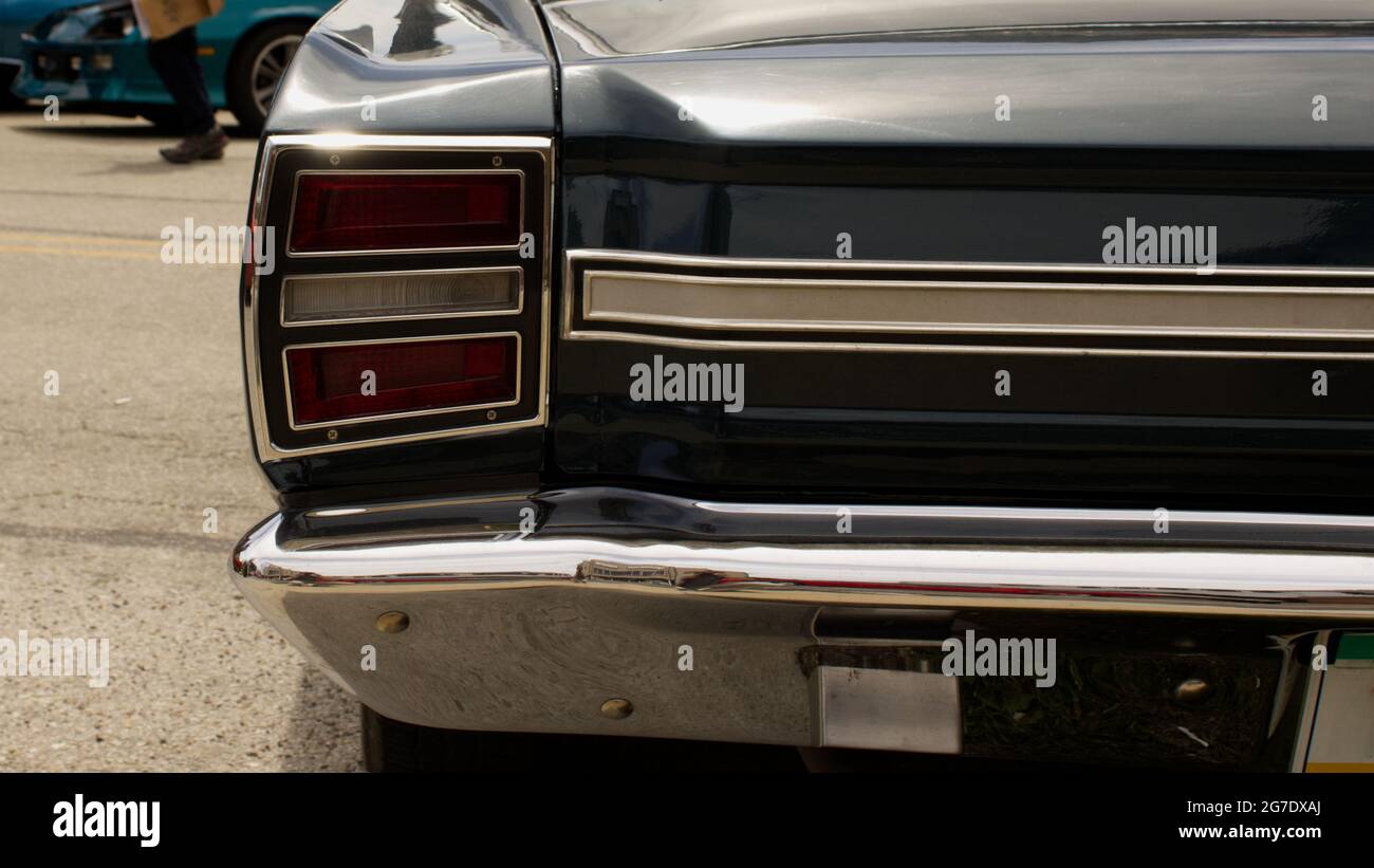 Una luce di posizione posteriore in una vecchia automobile americana Foto Stock