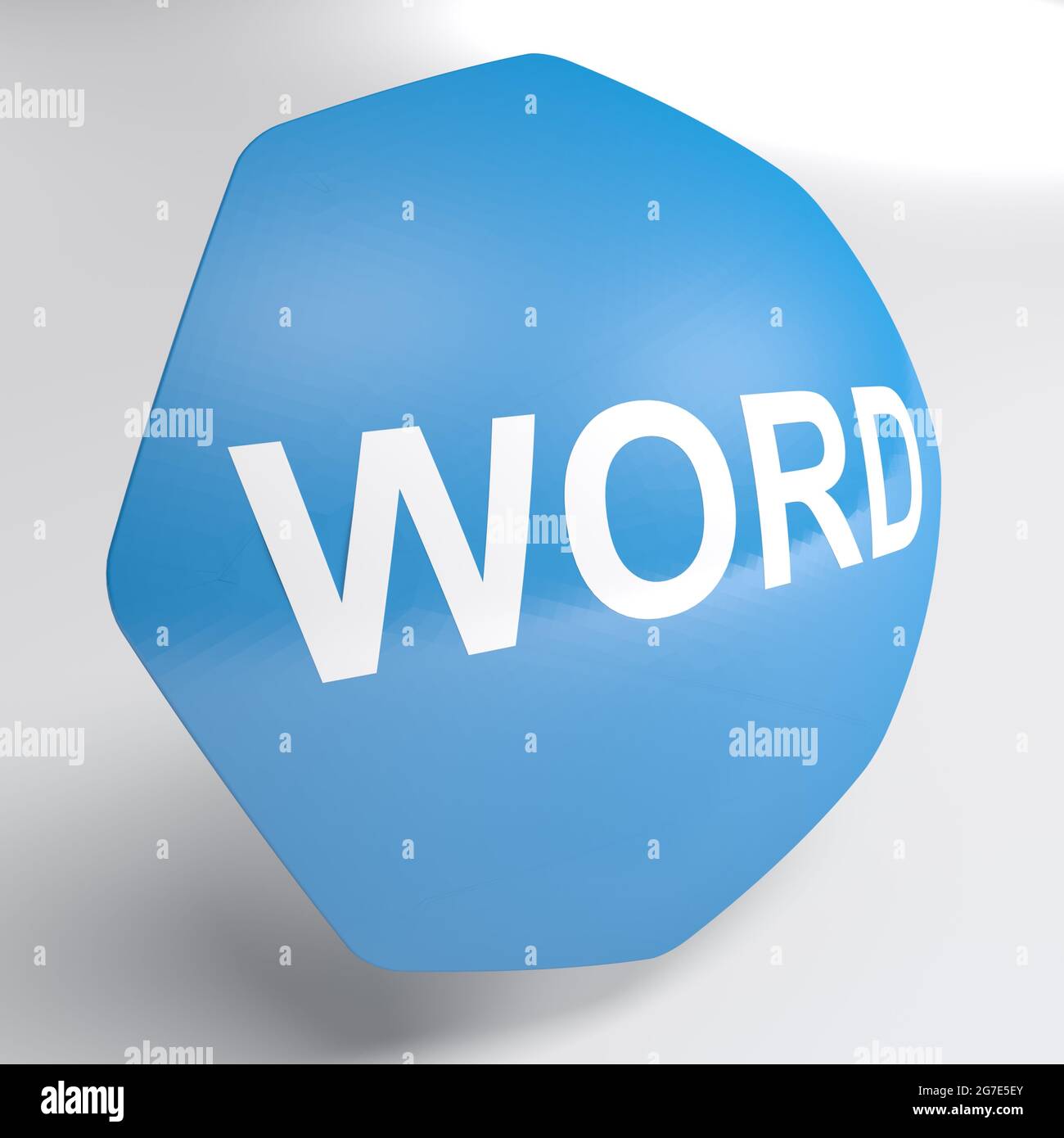 ICONA BLU DI PAROLA isolata su sfondo bianco - rappresentazione 3D Foto Stock