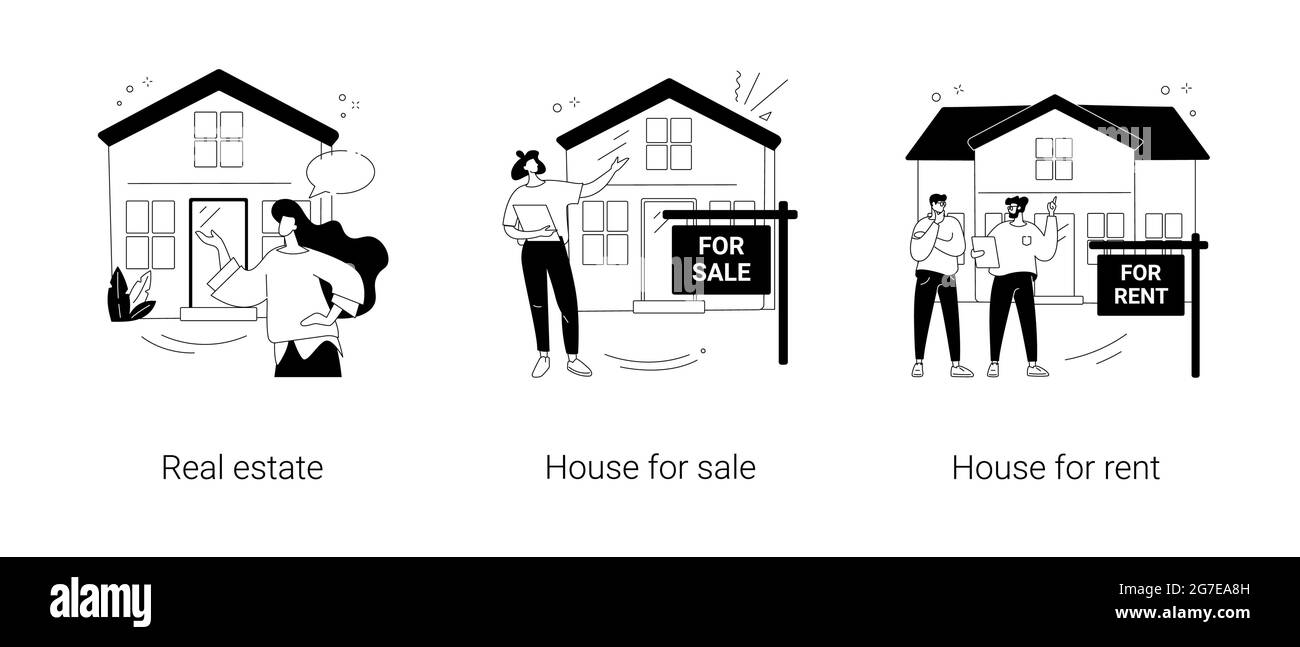 Illustrazioni vettoriali di concetto astratto dei servizi immobiliari. Illustrazione Vettoriale
