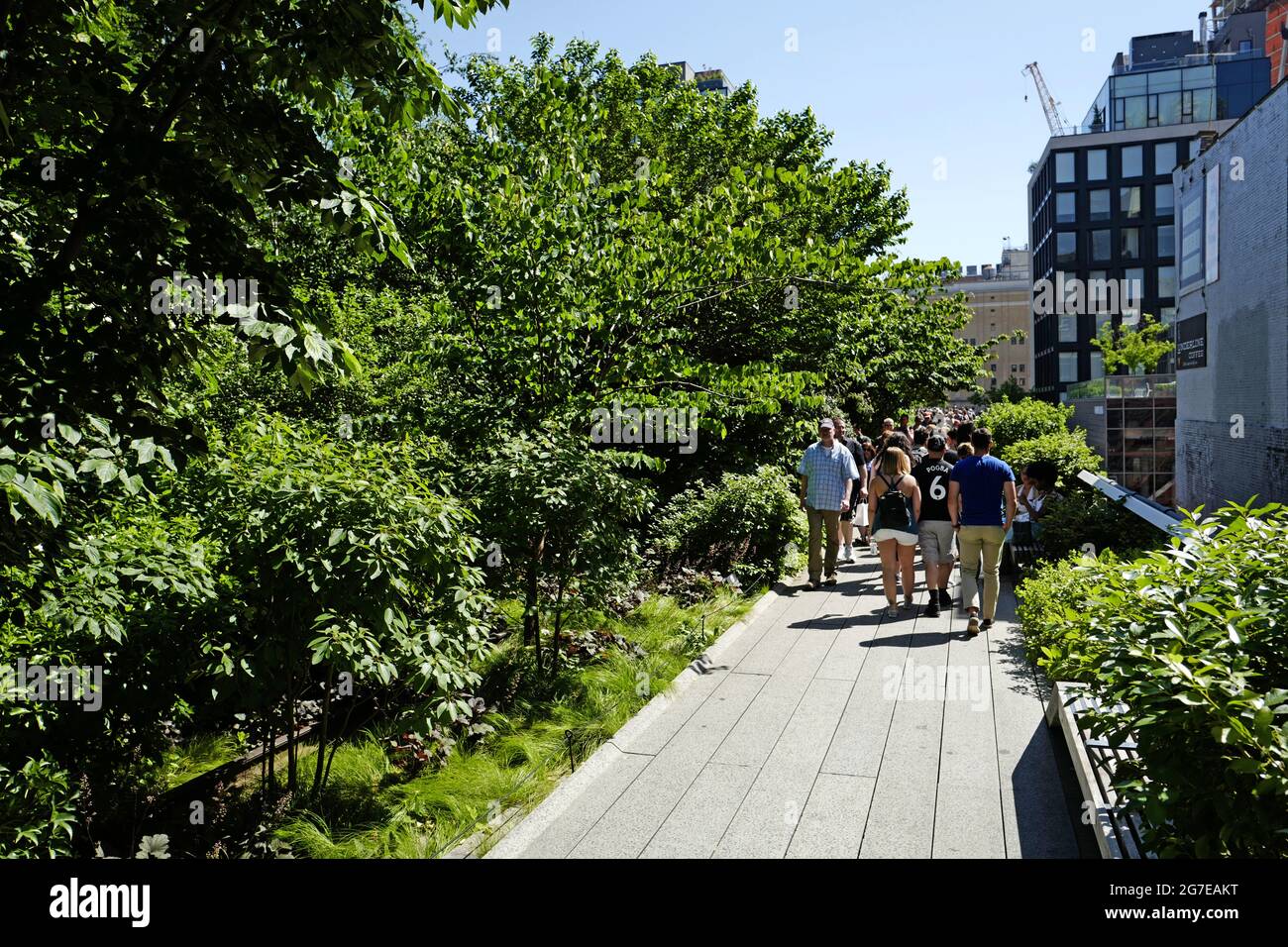 Sentiero del Parco High Line nel quartiere di Chelsea, Manhattan, New York City. Foto Stock