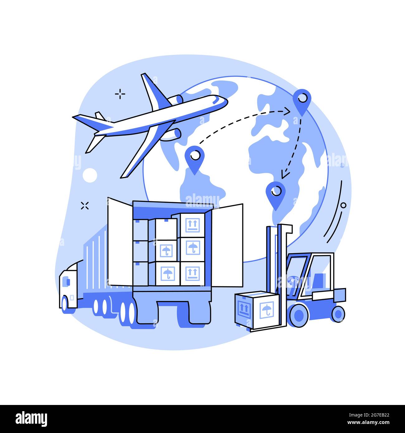 Illustrazione vettoriale del concetto astratto di logistica collaborativa. Illustrazione Vettoriale