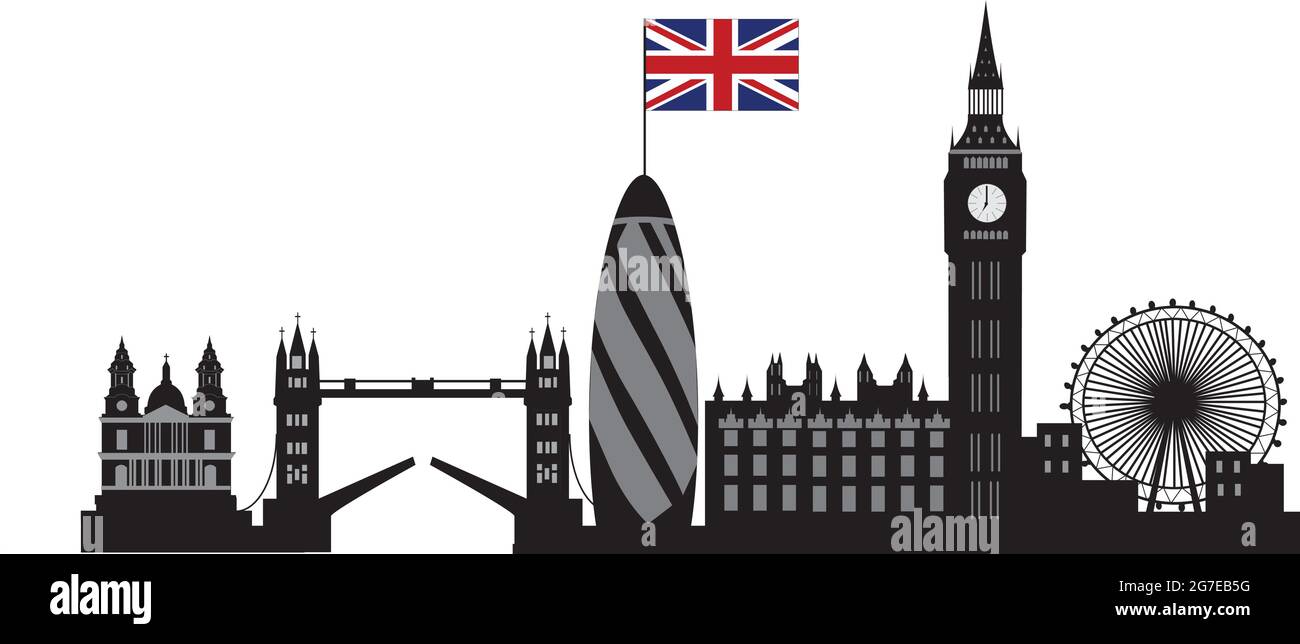 Skyline di Londra città d'Inghilterra Illustrazione Vettoriale Skyline di Londra città d'Inghilterra Illustrazione Vettoriale